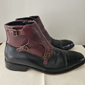 DREXLITE Matthew Mens Two Tone Three Buckle Monk Boots